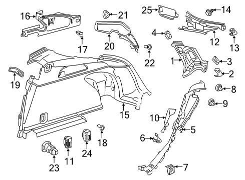 2018 Mercedes-Benz GLC43 AMG Interior Trim - Quarter Panels Diagram 1