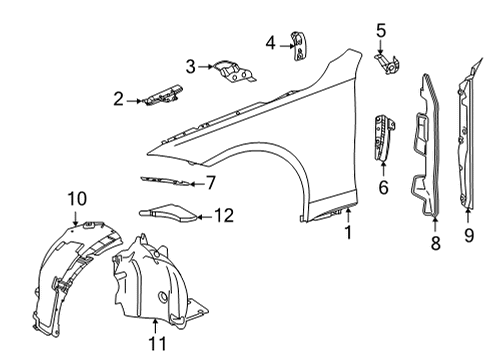 2021 Mercedes-Benz S580 Fender & Components Diagram