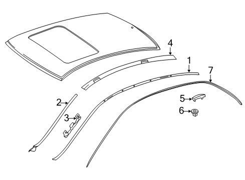 2014 Mercedes-Benz E400 Exterior Trim - Roof