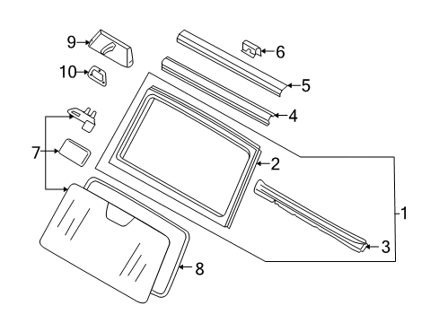 2016 Mercedes-Benz G550 Windshield Glass Diagram