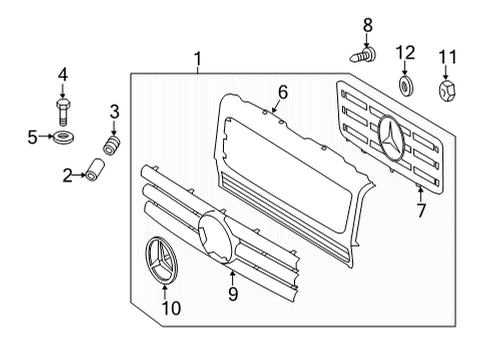 2009 Mercedes-Benz G550 Grille & Components Diagram