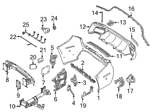 Tow Bracket Cover Diagram for 166-885-92-22-28-9999