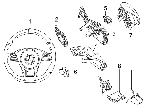 Steering Wheel Diagram for 000-460-53-09-9E38