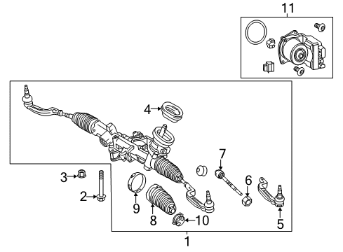 2016 Mercedes-Benz B250e Steering Column & Wheel, Steering Gear & Linkage Diagram 3