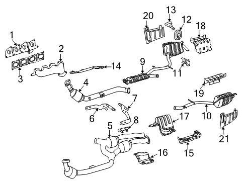 Muffler & Pipe Diagram for 211-490-59-21