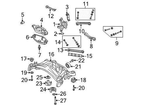 Suspension Crossmember Diagram for 171-350-06-08