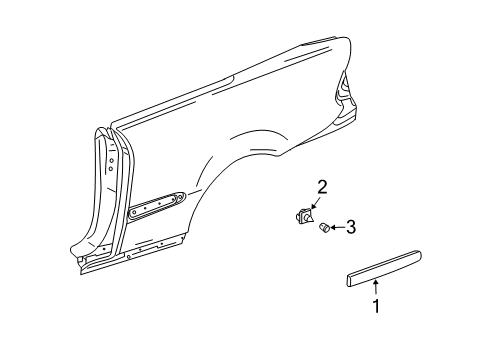 2005 Mercedes-Benz CLK55 AMG Exterior Trim - Quarter Panel Diagram 1