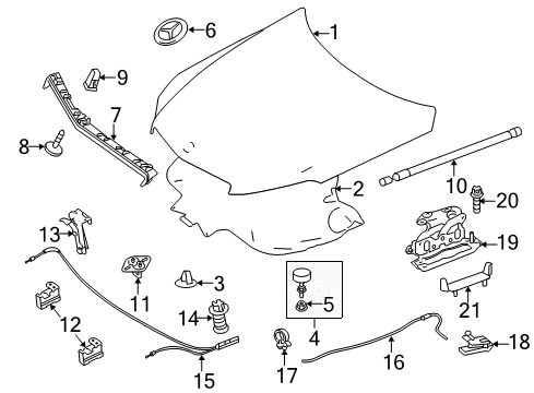 2014 Mercedes-Benz C63 AMG Hood & Components, Body Diagram 1