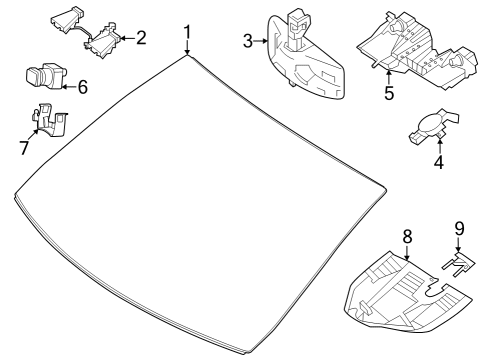 2023 Mercedes-Benz GLC300 Glass - Windshield Diagram 1