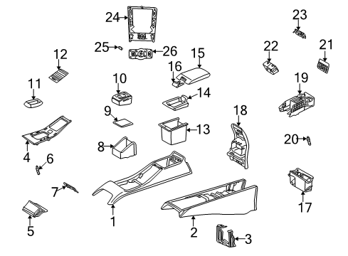 2005 Mercedes-Benz ML500 Center Console Diagram