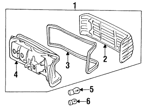 1990 Mercedes-Benz 190E Tail Lamps Diagram