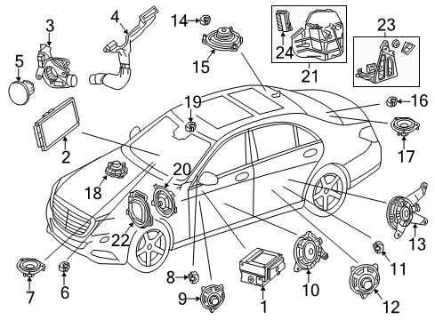 Instrument Panel Speaker Diagram for 222-820-73-05