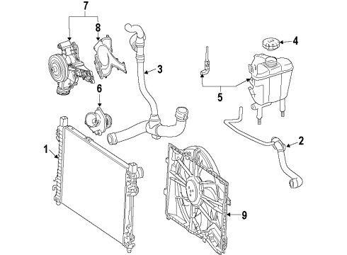 2008 Mercedes-Benz CL63 AMG Cooling System, Radiator, Water Pump, Cooling Fan Diagram 2