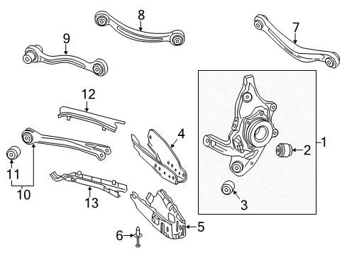 2016 Mercedes-Benz SL400 Rear Suspension, Control Arm Diagram 1