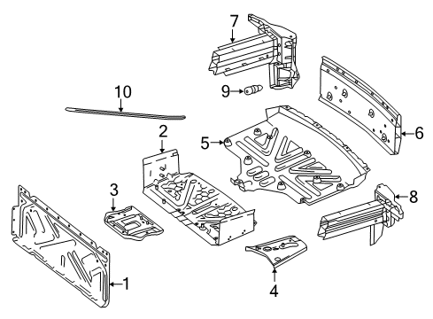 2019 Mercedes-Benz SL550 Rear Body - Floor & Rails Diagram