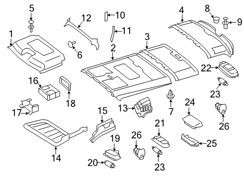 2011 Mercedes-Benz Sprinter 2500 Interior Trim - Roof Diagram 2