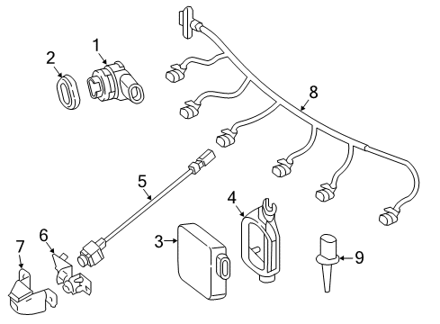 2019 Mercedes-Benz GLA45 AMG Electrical Components - Front Bumper Diagram 2