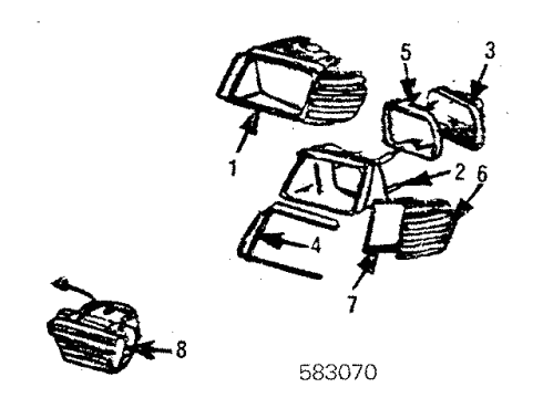 1984 Mercedes-Benz 500SEC Headlamps, Fog Lamps Diagram