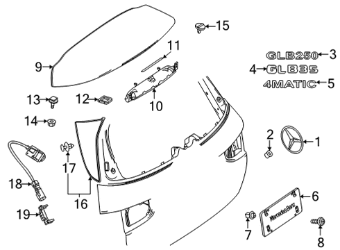 2022 Mercedes-Benz GLB250 Exterior Trim - Lift Gate