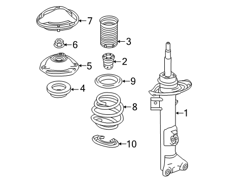 2014 Mercedes-Benz SLK350 Struts & Components - Front Diagram