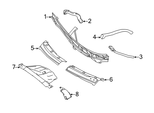 2012 Mercedes-Benz R350 Cowl Diagram