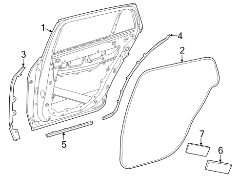 Rear Weatherstrip Diagram for 296-737-05-00