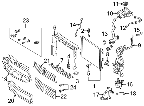 2020 Mercedes-Benz A35 AMG Radiator & Components Diagram