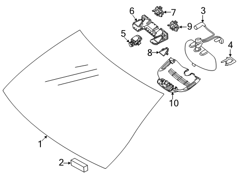 Windshield Pad Diagram for 222-671-00-00