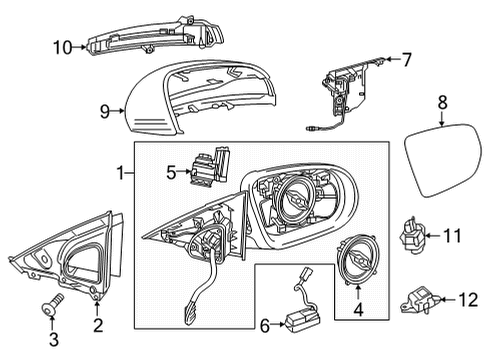 Mirror Cover Diagram for 099-811-02-00-7831