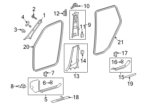 Surround Weatherstrip Diagram for 292-697-01-51-9G44