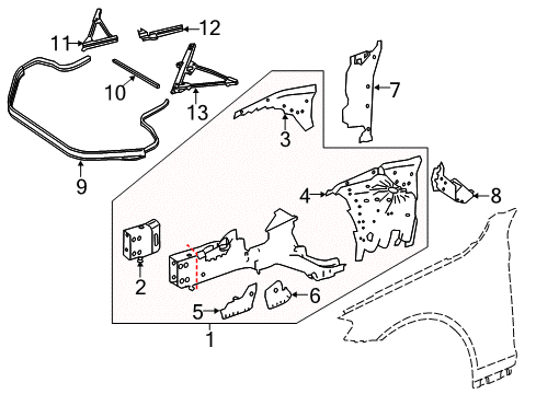 2015 Mercedes-Benz S600 Structural Components & Rails Diagram