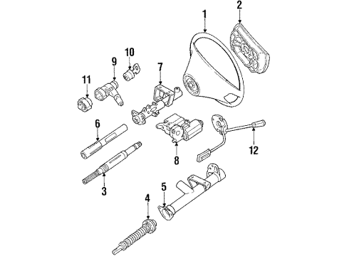 1988 Mercedes-Benz 300E Air Bag Components Diagram