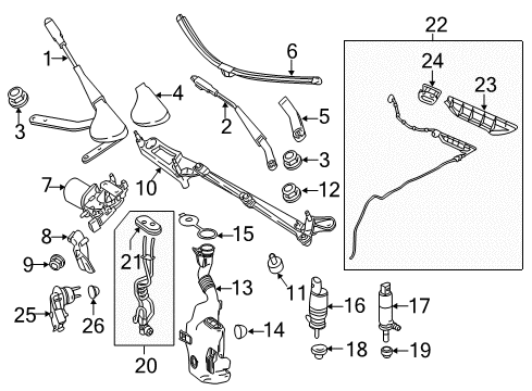 2016 Mercedes-Benz SLK55 AMG Wiper & Washer Components