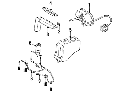 1987 Mercedes-Benz 300D Wiper & Washer Components Diagram