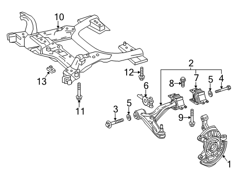 2017 Mercedes-Benz B250e Front Suspension, Control Arm, Stabilizer Bar Diagram 1