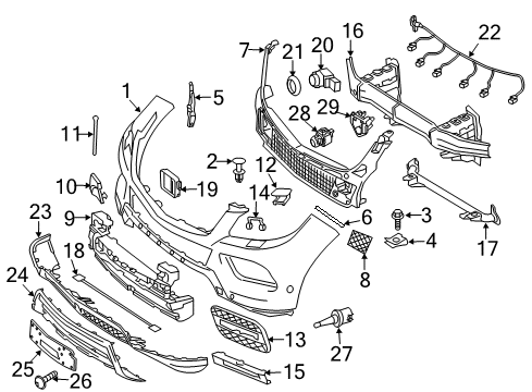 2012 Mercedes-Benz ML350 Front Bumper Diagram 2