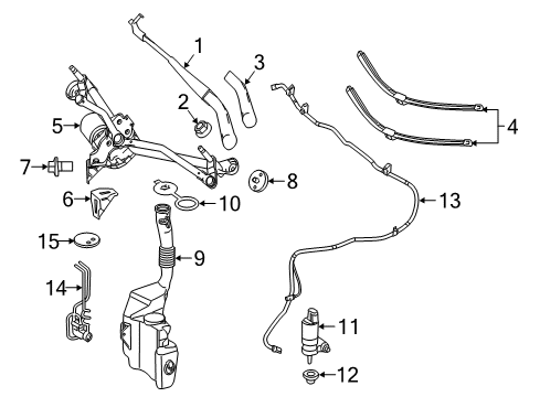 2013 Mercedes-Benz GLK350 Wiper & Washer Components Diagram 2