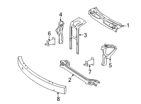 2006 Mercedes-Benz ML500 Radiator Support Diagram