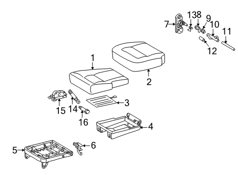 2003 Mercedes-Benz G500 Rear Seat Components Diagram 4