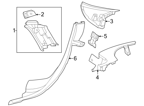 2023 Mercedes-Benz EQE AMG Interior Trim - Quarter Panels Diagram