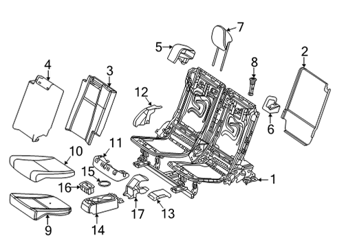 COVER, FOLDING SEAT BACK Diagram for 167-930-24-00-8F70