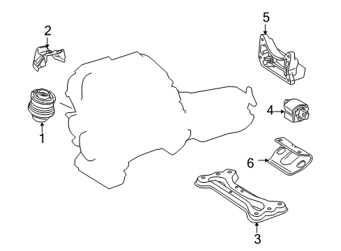 2009 Mercedes-Benz SLK350 Engine & Trans Mounting Diagram