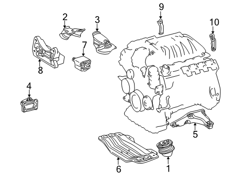 2004 Mercedes-Benz CL500 Engine & Trans Mounting Diagram