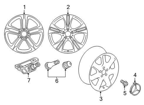 2022 Mercedes-Benz GLC300 Wheels Diagram 1