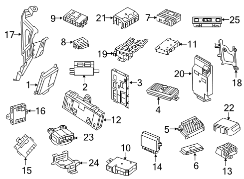 Control Module Bracket Diagram for 166-545-09-40