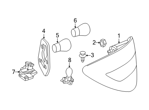 Tail Lamp Assembly Diagram for 251-820-20-64-64