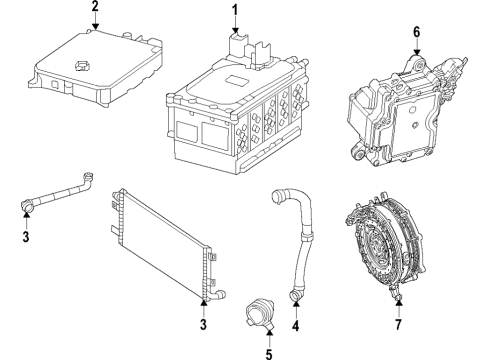 2023 Mercedes-Benz GLS63 AMG Hybrid Components, Battery, Cooling System Diagram