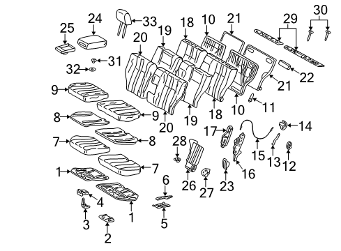 Headrest Guide Bezel Diagram for 126-988-00-82