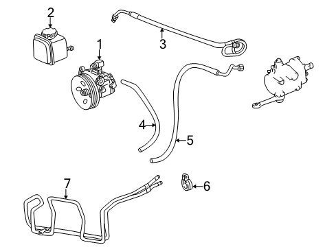 2002 Mercedes-Benz CLK320 P/S Pump & Hoses, Steering Gear & Linkage Diagram 2