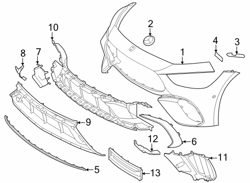 2022 Mercedes-Benz AMG GT 53 Bumper & Components - Front Diagram 3